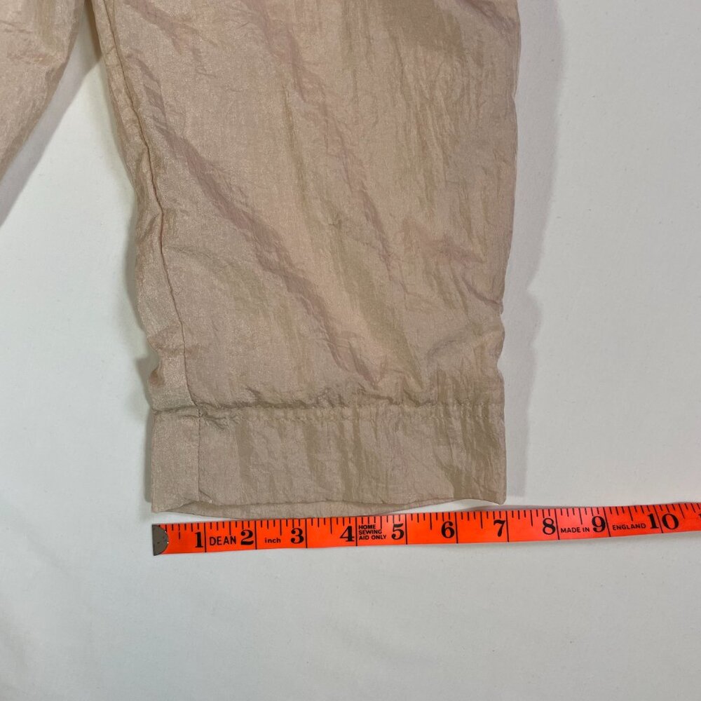 Vintage 90s Lavon Track Pants Shimmer Metallic Gold Tan Nylon Size L - Picture 11 of 14